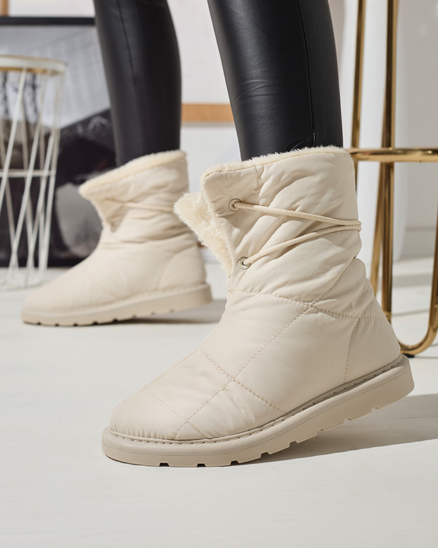 Royalfashion Beżowe damskie buty a'la śniegowce Amirfu