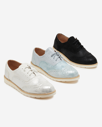 Royalfashion Białe sznurowane półbuty damskie Isdiohra