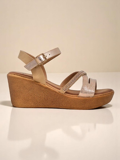 Royalfashion Ženski wedges sandali z diamantki in bleščicami Eclat