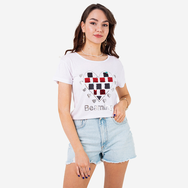 Royalfashion Biały damski t-shirt z printem