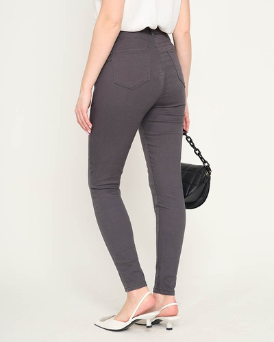 Royalfashion Ciemnoszare jeansy damskie rurki