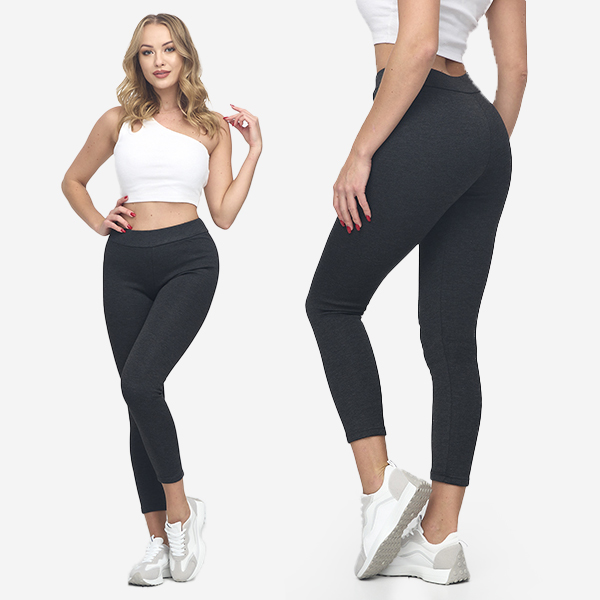 Royalfashion Ciemnoszare legginsy damskie z ociepleniem