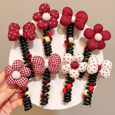 Royalfashion Spiralna elastika za lase z majhnim cvetom Blossom Coil