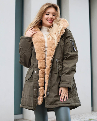 Royalfashion Zielona kurtka zimowa damska PLUS SIZE