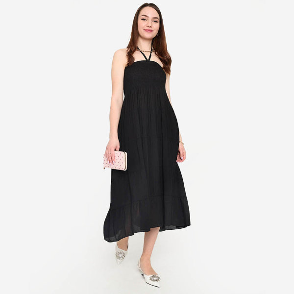 Royalfashion Czarna sukienka midi PLUS SIZE