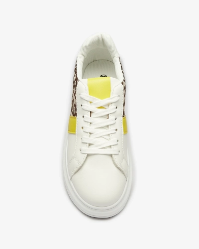 Royalfashion Beli in rjavi ženski športni copati Mlysio