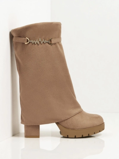 Elegantni svetlo rjavi jesenski gležnarji Flora