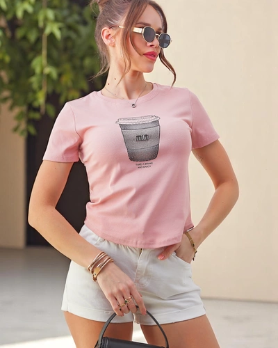 Royalfashion Ženska bombažna majica s tiskom iz kamnov