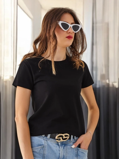 Royalfashion Ženska bombažna casual majica s krožnim izrezom