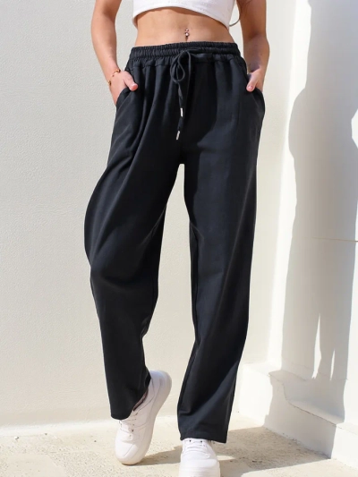 Royalfashion bombaž hlače za ženske naravnega kroja