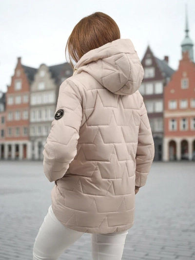 Ženska prešita jakna s kapuco in manšetami na rokavih Raven Peak