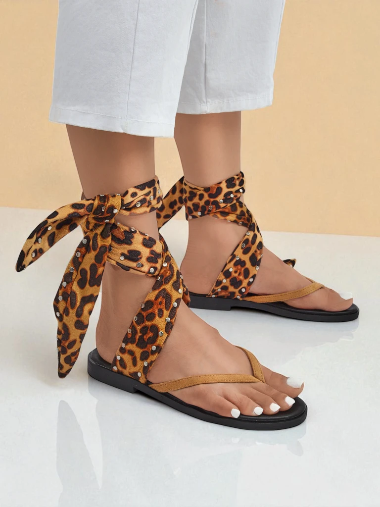 Royalfashion Ženske japonke z okrasnim paščkom Safari Sweet