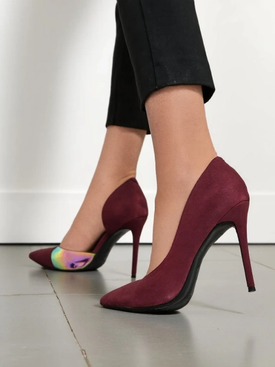 Royalfashion ženske čevlje s peto z mašnjo in holografskim vložkom Dremtru