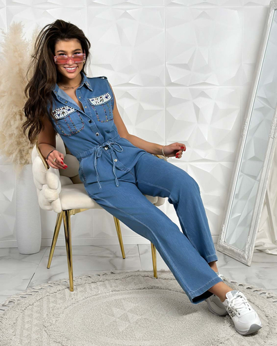 Royalfashion Ženska obleka s cirkoni in biseri