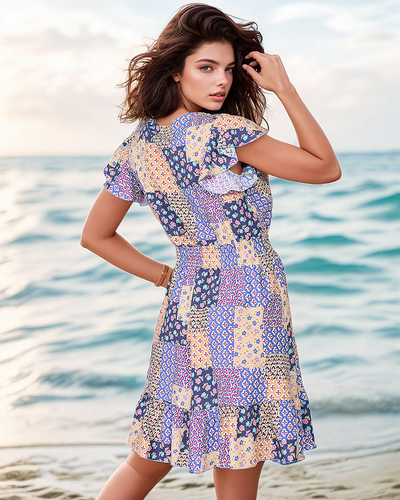 Royalfashion Ženska mini obleka z vzorcem