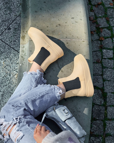 Royalfashion Bež ženski škornji a'la snežni škornji Uteris