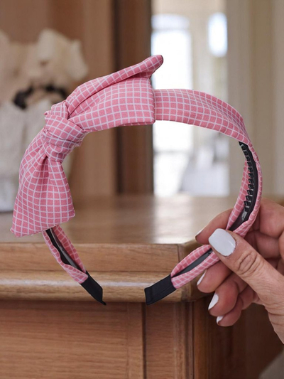 Royalfashion Naglavni trak s karo pentljo Gosia