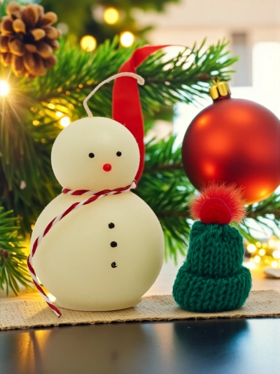 Božična dišeča sveča Sneženi mož