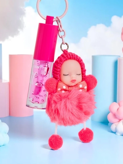 Otroški lip gloss z lutko Fuksija
