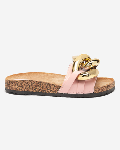 Royalfashion Różowe klapki damskie z ozdobą Sofig