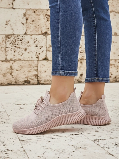 Aurelia Rosa – ženski športni čevlji Royalfashion iz tkanine, roza, ravna peta