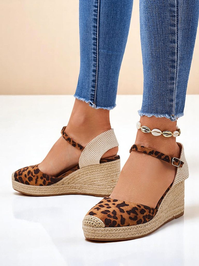 Aurelia Leopard Polne pete Royalfashion ženske eko usnje camel