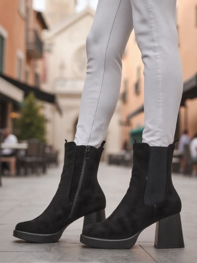 Royalfashion Ženski gležnjarji s blok peto Miezo