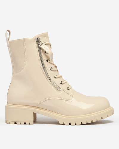 Royalfashion Ženski škornji Seddaga iz eko usnja bež barve