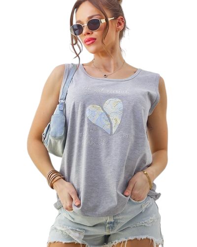 Royalfashion Bombažna ženska majica s srčkom