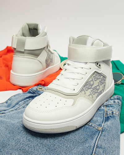 Royalfashion Białe damskie wysokie sneakersy sportowe Xosa