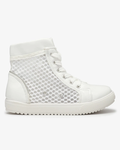 Royalfashion Białe dziewczęce wysokie tenisówki Borris