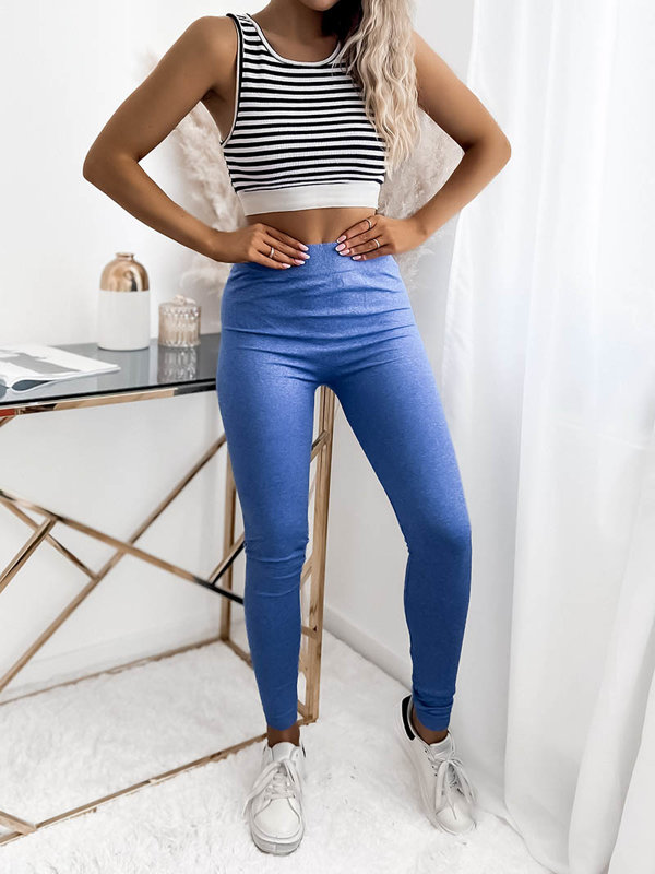 Royalfashion Legginsy damskie w kolorze niebieskim PLUS SIZE