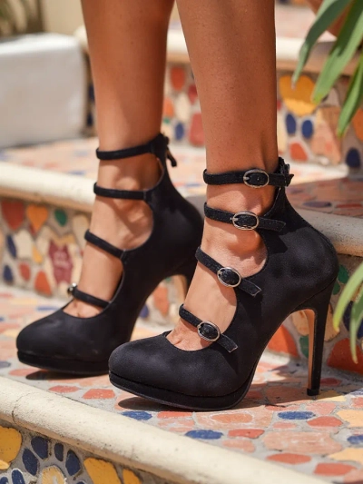 Royalfashion Ženske stiletto pete s trakovi Celose