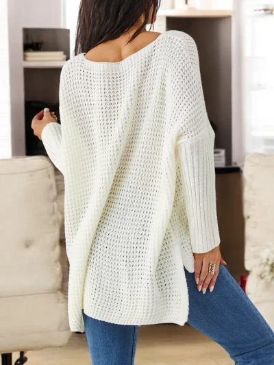 Royalfashion akrilni pleteni pulover za ženske z napisi