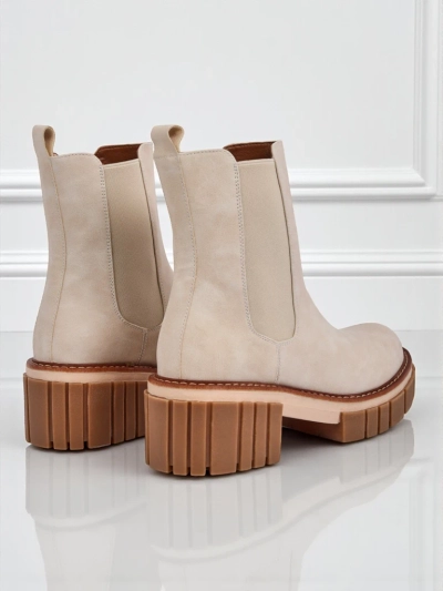 Gležnarji s peto iz eko nubuka Amber Walk