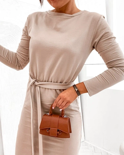Royalfashion Ženska bombažna obleka do kolen