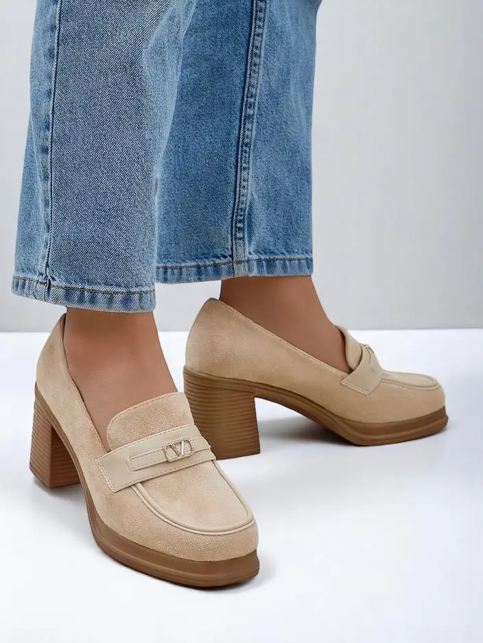 Royalfashion ženski loaferji z blok peto Evelay