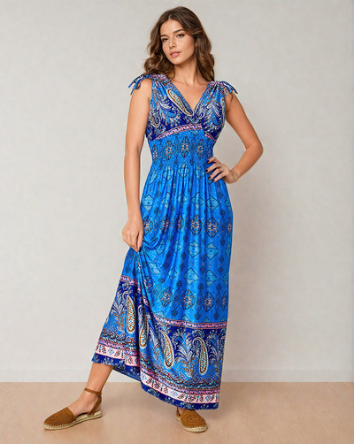 Royalfashion Ženska midi obleka s potiskom