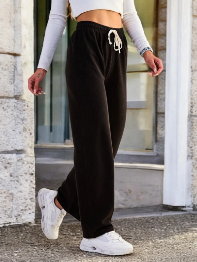 Royalfashion Ženske široke rebraste hlače