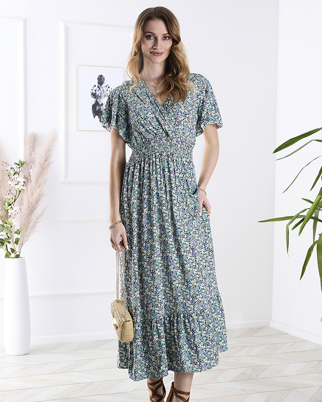 Royalfashion Kwiecista damska sukienka midi
