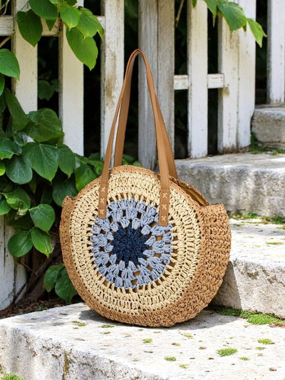 Royalfashion Ženska slamnata torbica Flora Grande