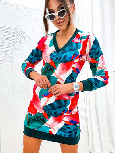 Royalfashion Ženska mini obleka z izvirnim vzorcem