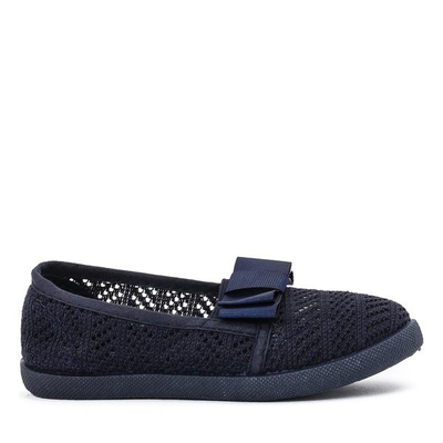 Royalfashion Granatowe dziewczęce tenisówki typu slip on Tabbi