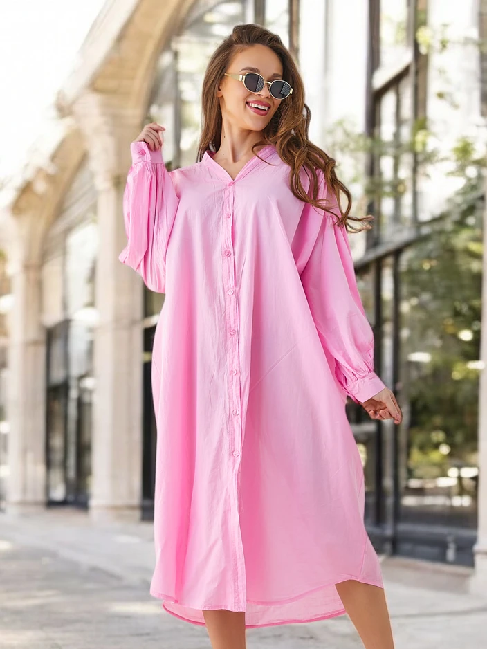 Royalfashion bombažna dolga ženska srajca a'la obleka