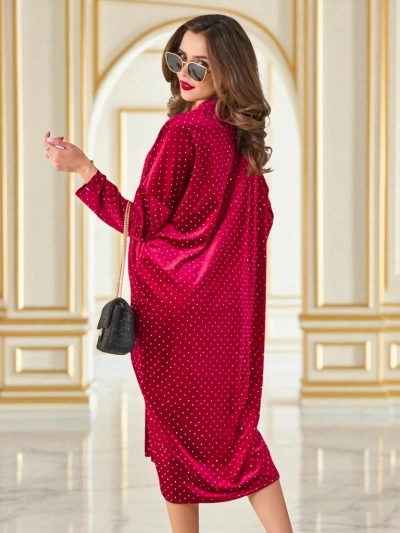 Royalfashion Ženska obleka z nabiranjem