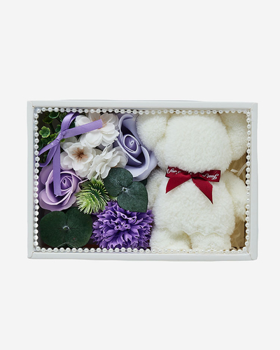 Royalfashion Flowerbox Rože v škatli z medvedkom