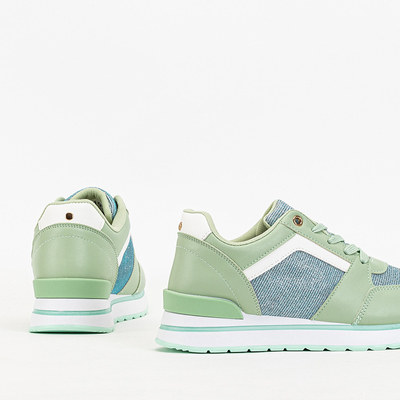 Royalfashion Zielone damskie sportowe sneakersy z brokatem Berilan