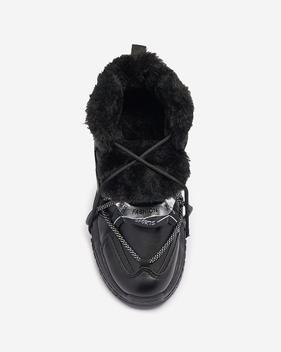 Royalfashion Czarne sneakersy z ociepleniem Pommie