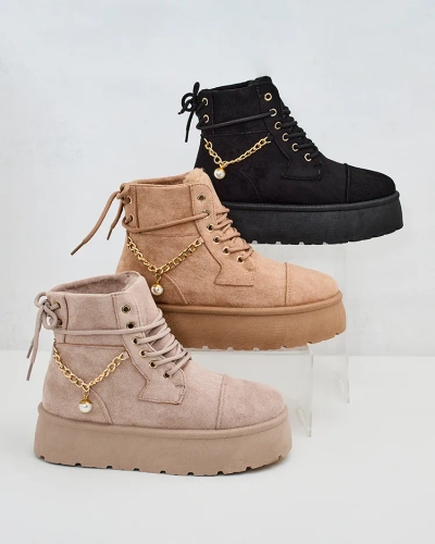 Royalfashion Ženski škornji Woruces z vezalkami