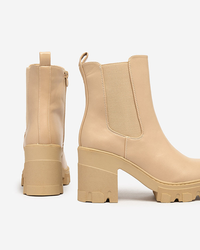 Royalfashion Bež ženski škornji Atherta stiletto